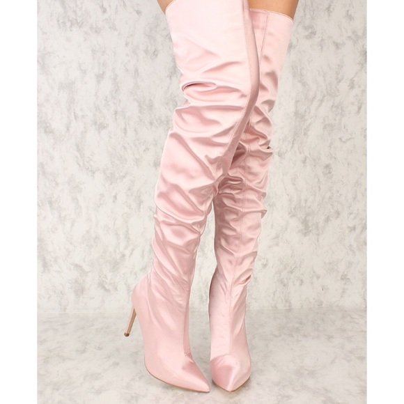 silk thigh high boots